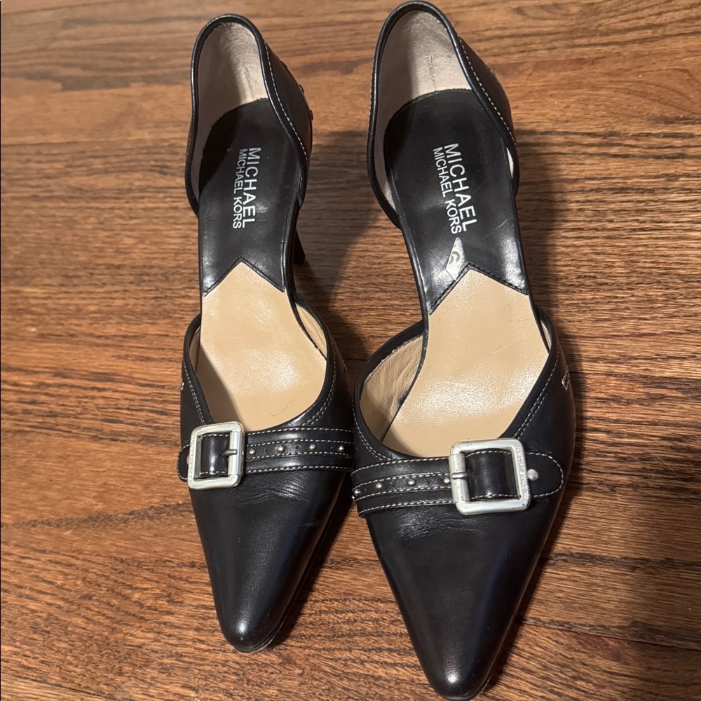Michael Kors Black Pumps with Silver Accents, size 7M